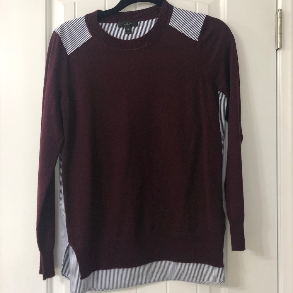 Jcrew Striped back wool blend sweater